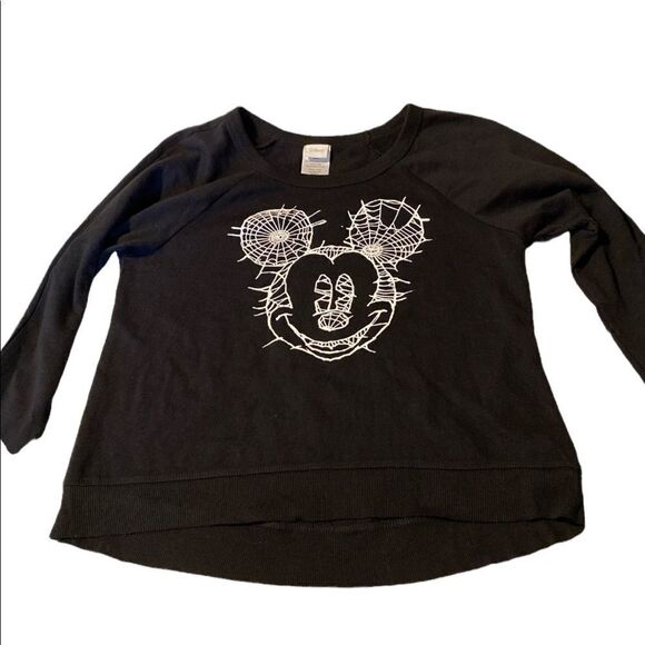Disney's Mickey Mouse black' Web Face Graphic Sweatshirt Halloween Goth-S - Picture 2 of 8
